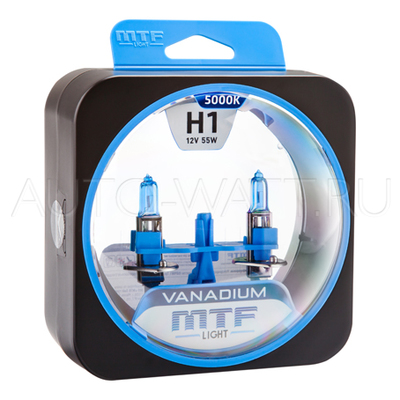 Лампа галогенная H1 - MTF Vanadium 12V 55W 5000K