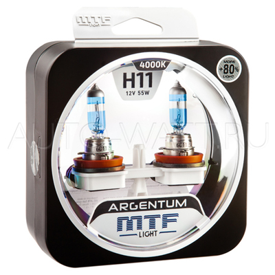 Лампа галогенная H11 - MTF Argentum + 80% 12V 55W 4000K