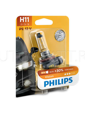 Лампа галогенная H11 - PHILIPS Vision +30% 12V 55W 4000K