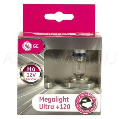 Лампа галогенная H4 - GE Megalight Ultra +120
