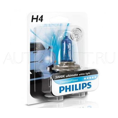 Лампа галогенная H4 - PHILIPS Diamond Vision 12V 60/55W 5000K