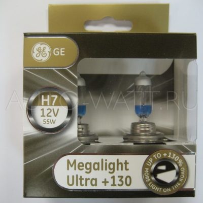 Лампа галогенная H7 - GE Megalight Ultra +130