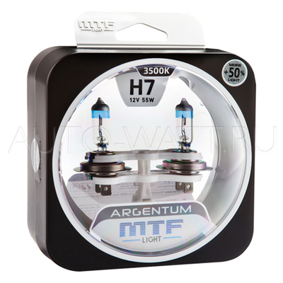 Лампа галогенная H7 - MTF Argentum + 50% 12V 55W 3500K