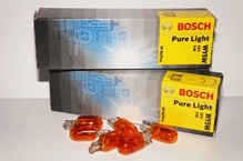 Лампа галогенная WY5W T10 - Bosch Pure Light 12V 2W Жёлтая
