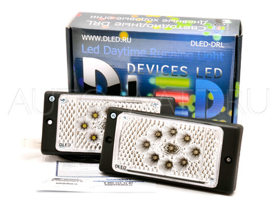 Штатные дневные ходовые огни ВАЗ 2110-2115 в ПТФ DLed DRL-149 DIP+S-Flux 2x2w