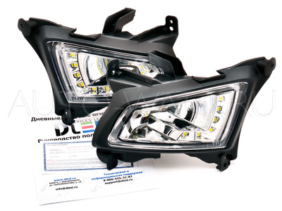 Штатные дневные ходовые огни ВАЗ Приора 2170-72 в ПТФ DLed DRL-150 SMD5050 2x5.8w