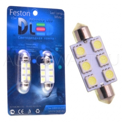 Светодиодная лампа C5W 31 мм - 6 SMD5050 1.44Вт Белая