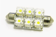 Светодиодная лампа C5W 39 мм - Super-Flux 6Led 0,6Вт Синяя