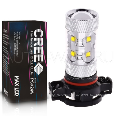 Светодиодная лампа H16 PSX24W - 10 CREE Линза 50Вт