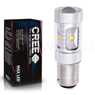 Светодиодная лампа P21/5W 1157 - 6 CREE Линза 30Вт