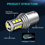 Светодиодная лампа P21/5W 1157 – Max-NEW 15Led Красная