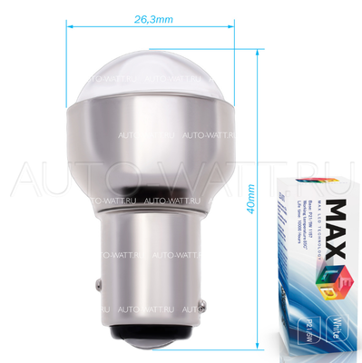 Светодиодная лампа P21W 1156 - 1 High-Power 2Вт + Линза Белая