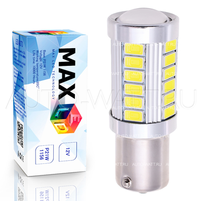 Светодиодная лампа P21W 1156 - Max-Road 33Led 13Вт Белая