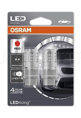 Светодиодная лампа P27/7W 3157 - LED Standart Red 2.5W Красные