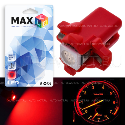 Светодиодная лампа T5 – B8.3D 1 SMD 5050 0.24Вт Красная