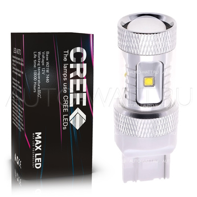 Светодиодная лампа W21W 7440 - 6 CREE Линза 30Вт