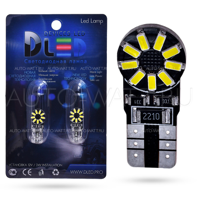 Светодиодная лампа W5W T10 – 18 SMD4014 3.6Вт + Обманка