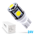 Светодиодная лампа W5W T10 – 5 SMD5050 1.2Вт Белая 24V
