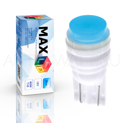Светодиодная лампа W5W T10 – Max-Ceramic COB 2Вт Синяя