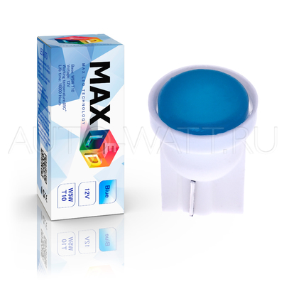 Светодиодная лампа W5W T10 – Max-COB 1Вт Синяя