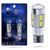 Светодиодная лампа W5W T10 – 10 SMD5630 Линза Обманка 4Вт Белая