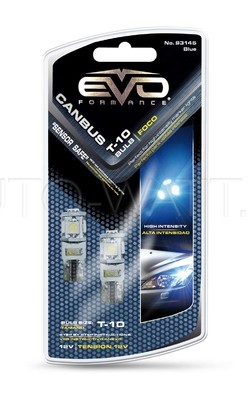 Светодиодная лампа W5W T10 –5 EVO FORMANCE CАNBUS Синяя