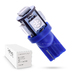 Светодиодная лампа W5W T10 – 5 SMD5050 1.2Вт Синий