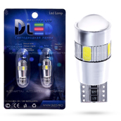 Светодиодная лампа W5W T10 – 6 SMD5630 Линза Обманка 2.4Вт Белая