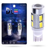 Светодиодная лампа W5W T10 – 10 SMD5630 +Стабилизатор +Линза 4Вт